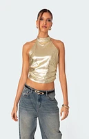 Edikted Karter Metallic Halter Top