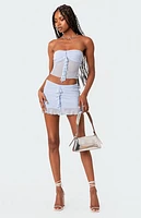 Edikted Solange Ruffle Mesh Tube Top