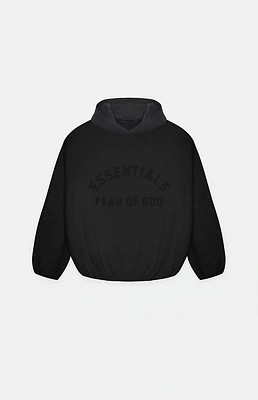 Kids Fear of God Essentials Black Nylon Fleece Hoodie