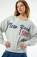 Pacsun New York 1980 Off-The-Shoulder Sweatshirt