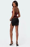 Edikted Side Zip Slitted Mini Skirt