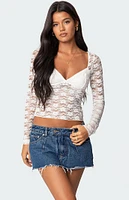 Edikted Mykonos Sheer Lace Top