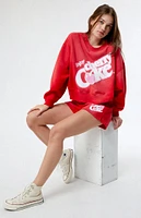 Coca Cola By PacSun Cherry Coke Boxy Crew Neck Sweatshirt