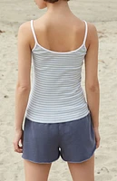 John Galt Grey & White Striped Skylar Tank Top