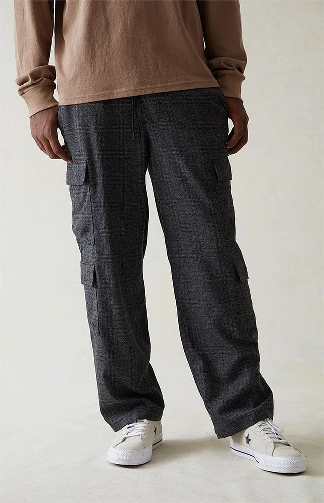 PacSun Stretch Plaid Cargo Trousers