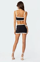 Edikted Sutton Contrast Ribbed Mini Skirt
