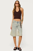 Edikted Kez Belted Knit Halter Top