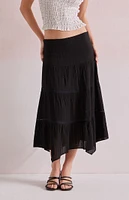 Beverly and Beck Lace Tiered Midi Skirt