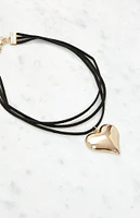 Heart Wrap Cord Necklace