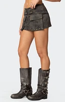 Edikted Marge Studded Faux Leather Mini Skort