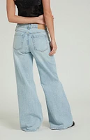 PacSun Lena Light Indigo Ripped Low Rise Super Baggy Jeans