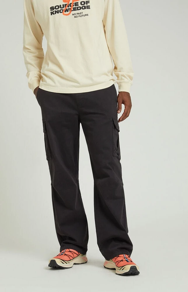 PacSun Stretch Brody Black Cotton Cargo Pants