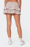 Edikted Shani Plaid Ruffled Mini Skirt