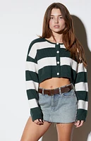 LA Hearts Olive Boxy Cropped Cardigan