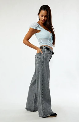 Levi's Black Acid Wash '94 Baggy Wide Leg Jeans