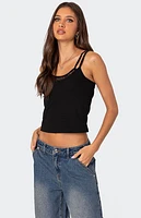Edikted Carnation Lacey Layered Top