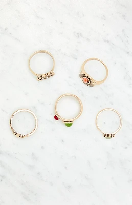 LA Hearts 5 Pack Boho Rings