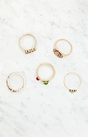 LA Hearts 5 Pack Boho Rings