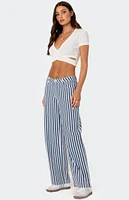 Edikted Striped Low Rise Jeans