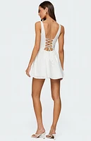 Edikted Reina Embroidered Cotton Mini Dress