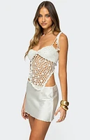 Edikted Shelley Asymmetric Crochet Top