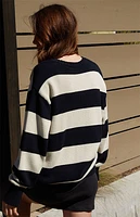 John Galt Navy & Cream Striped Brianna Sweater