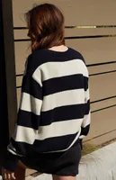 John Galt White & Black Striped Brianna Sweater