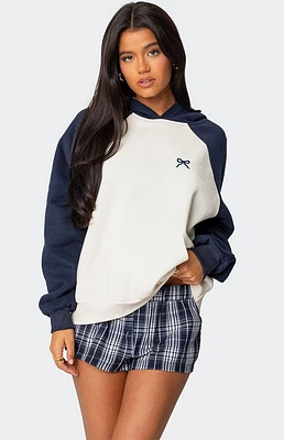 Edikted Raglan Bow Oversized Hoodie