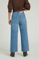 PacSun Nora Stretch Dark Indigo Cropped Wide Leg Jeans