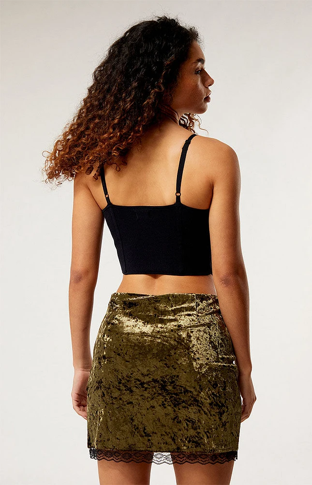 Daisy Street Crushed Velvet Mini Skirt