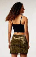 Daisy Street Crushed Velvet Mini Skirt