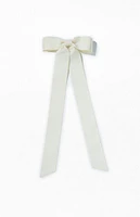 LA Hearts Cream Ribbed Double Loop Bow Barrette