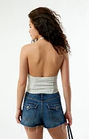 Your Favorite Pinstripe Linen Halter Top