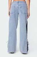 Edikted Contrast Split Washed Jeans