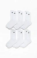 adidas 6 Pack White Crew Socks