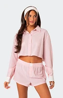 Lea Cropped Button Up Shirt