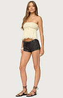 Edikted Seren Ruffle Chiffon Strapless Top