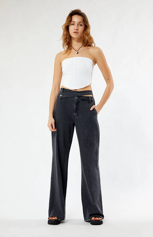 CIRCUS NY Black High Waisted Denim Trousers