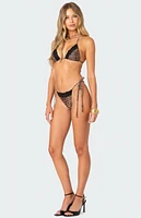 Edikted Lacey Leopard String Bikini Bottom