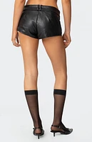 Edikted Alba Faux Leather Shorts