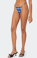 Edikted Preppy Plaid String Bikini Bottom