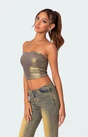 Edikted Spotlight Metallic Tube Top