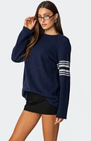 Edikted Contrast Stripe Oversized Knit Top