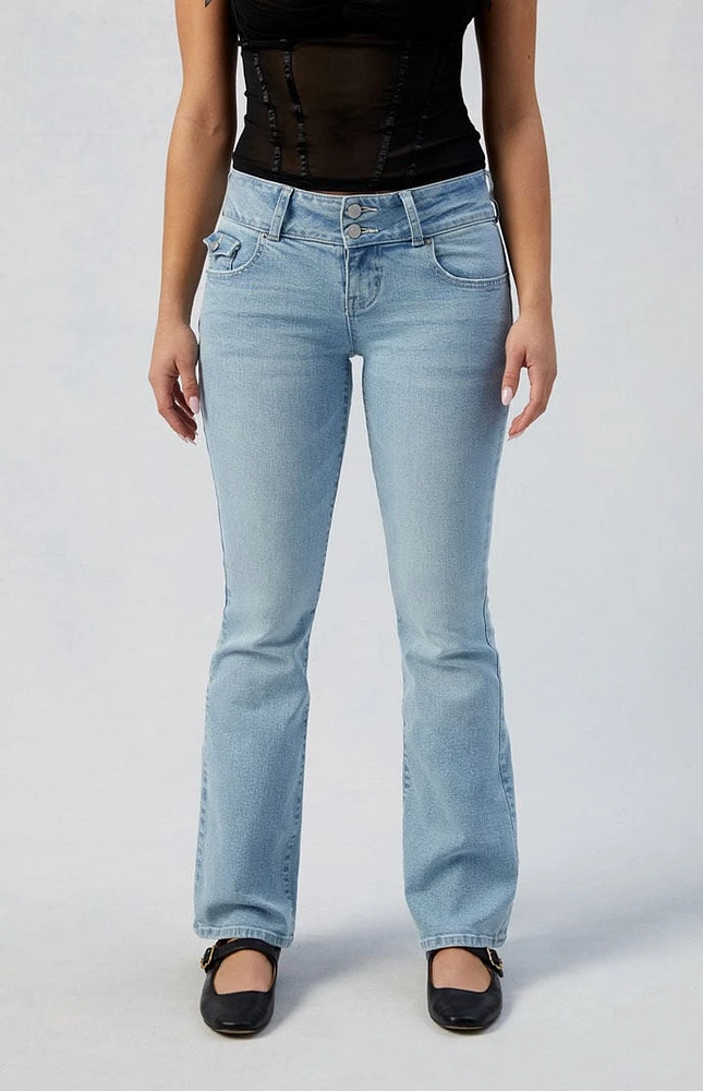 Stretch Light Indigo Low Rise Bootcut Jeans