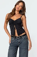 Edikted Landon Drawstring Split Front Top