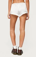 Edikted Olesia Ruffle Satin Effect Shorts