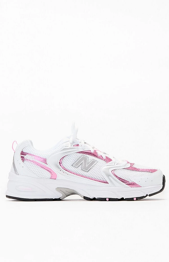 New Balance White & Pink 530 Sneakers