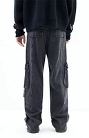 PacSun Black Wash Baggy Cargo Zip Jeans