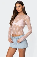 Edikted Lise Sheer Lace Top