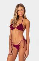 Edikted Joelle Ruffled Triangle Bikini Top